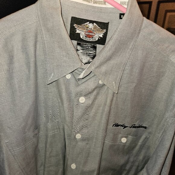 Harley Davidson Men Dress Shirt Button Down Long Sleeve - Picture 1 of 1